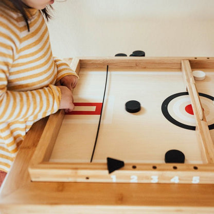 Wonder & Wise - Sling-A-Ling Wooden Table Hockey Game - Preschool