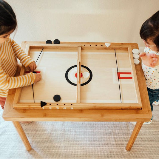 Wonder & Wise - Sling-A-Ling Wooden Table Hockey Game - Preschool