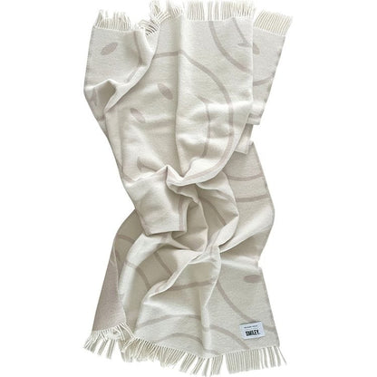 Maison Deux - Smiley Blanket - White/Grey - Room Decor