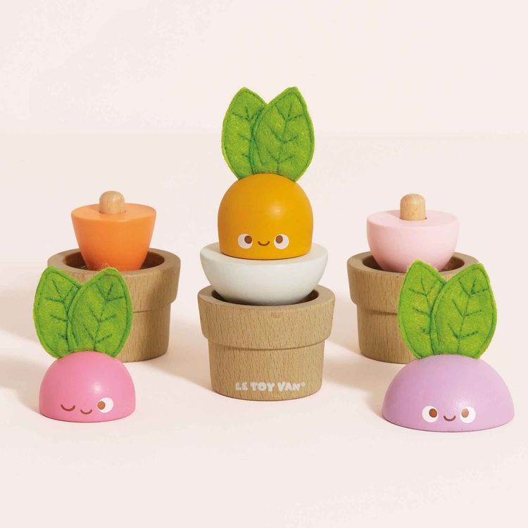 Le Toy Van - Stacking Wooden Veggies - 9 Pieces - Infants