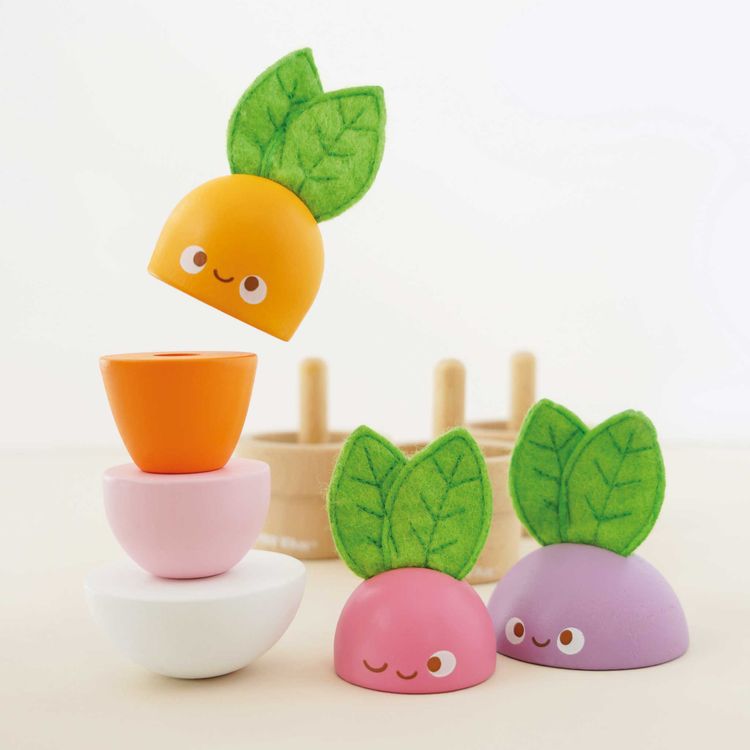 Le Toy Van - Stacking Wooden Veggies - 9 Pieces - Infants