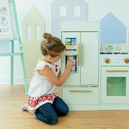 Teamson Kids - Teamson Kids Little Chef Charlotte 2-Piece Modular Wooden Play Kitchen, Mint - Preschool