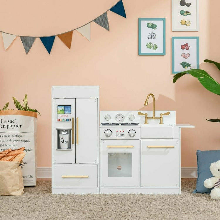 Teamson Kids - Teamson Kids Little Chef Charlotte Modern Modular Wooden Play Kitchen, White - Preschool