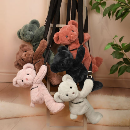 DouDou - Teddy Bear Plush Backpack - Brown - Plush