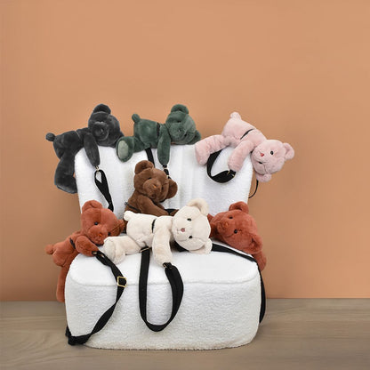 DouDou - Teddy Bear Plush Backpack - Brown - Plush