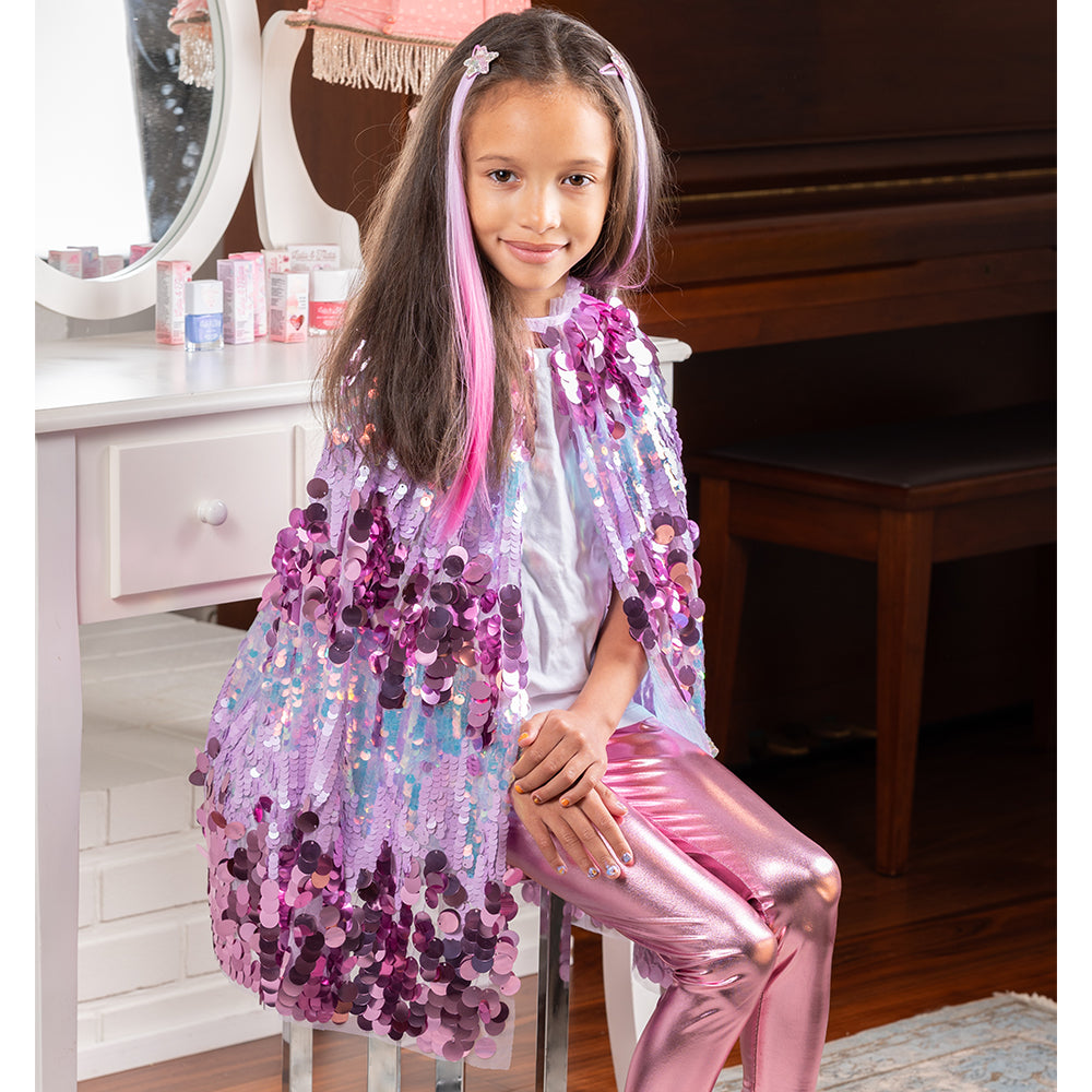 Great Pretenders - The 5th Avenue Purple Pailette Cape - Size 4-6 Years - Dress up
