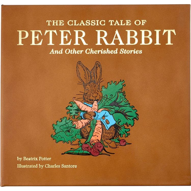 Graphic Image - "The Classic Tale of Peter Rabbit" Book in Tan Bonded Leather - Books