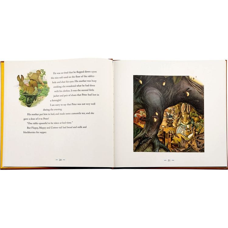 Graphic Image - "The Classic Tale of Peter Rabbit" Book in Tan Bonded Leather - Books