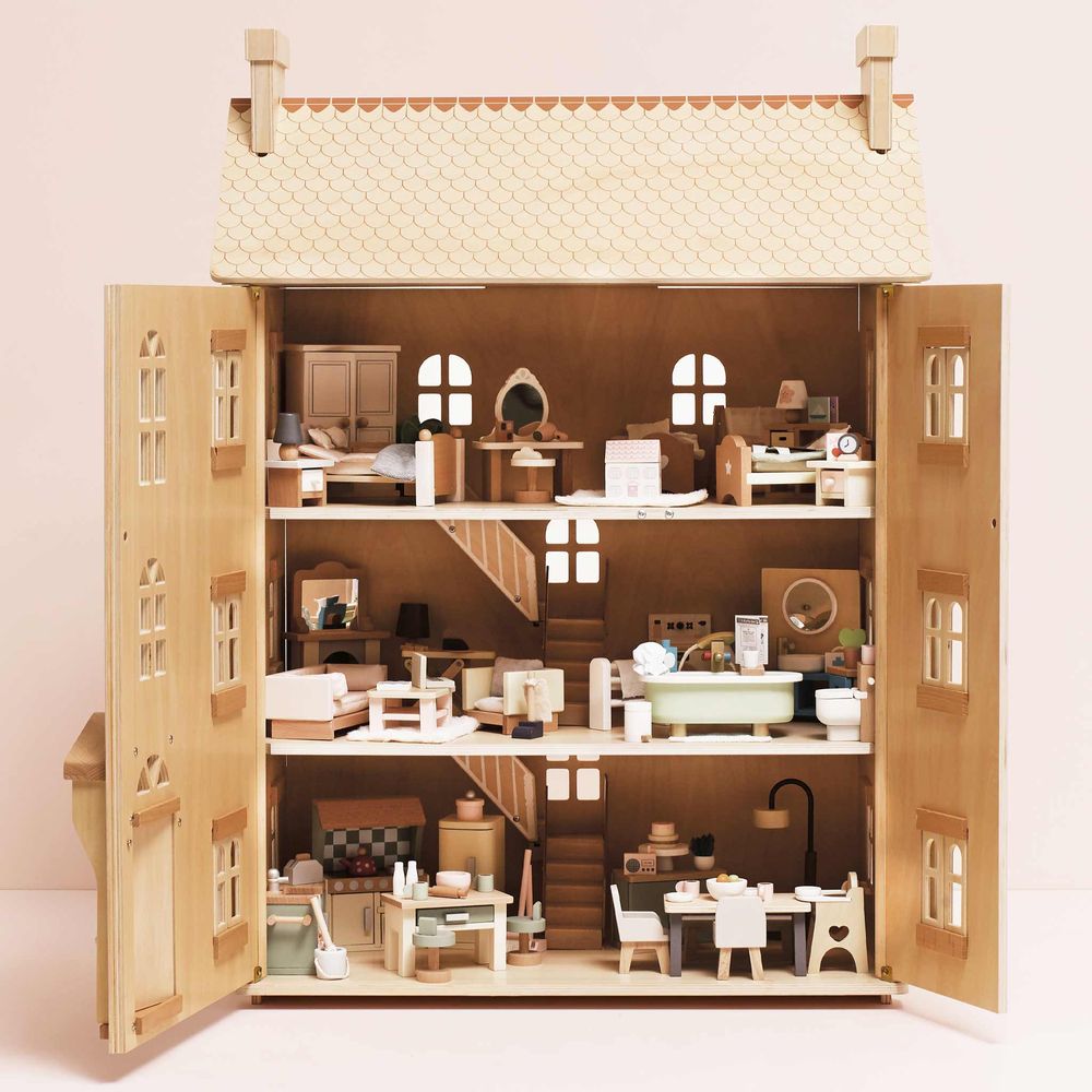 Le Toy Van - The Grand Natural Wood Doll House - Dolls