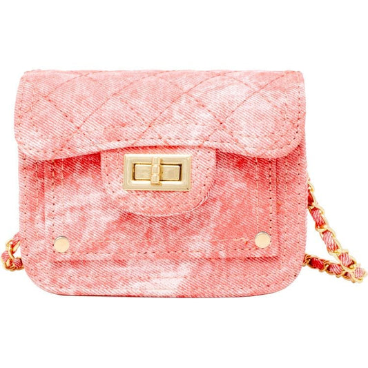 Zomi Gem - Tie Dye Quilted Denim Handbag - Pink - Trend Accessories
