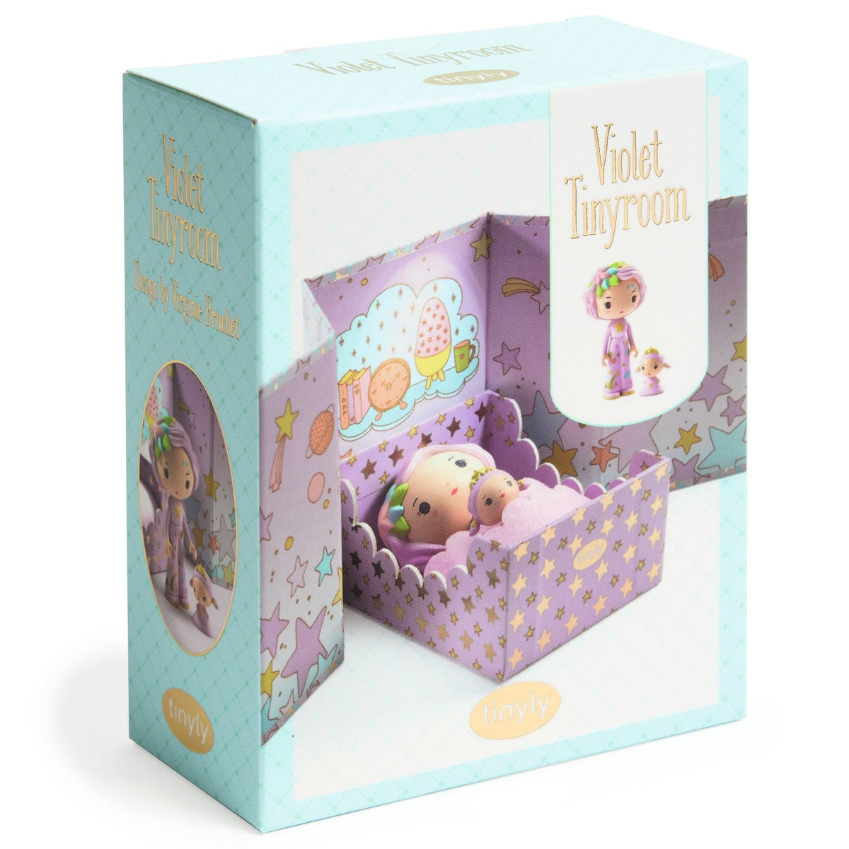 Djeco - Tinyly Violet Tinyroom with Figurines - Collectibles