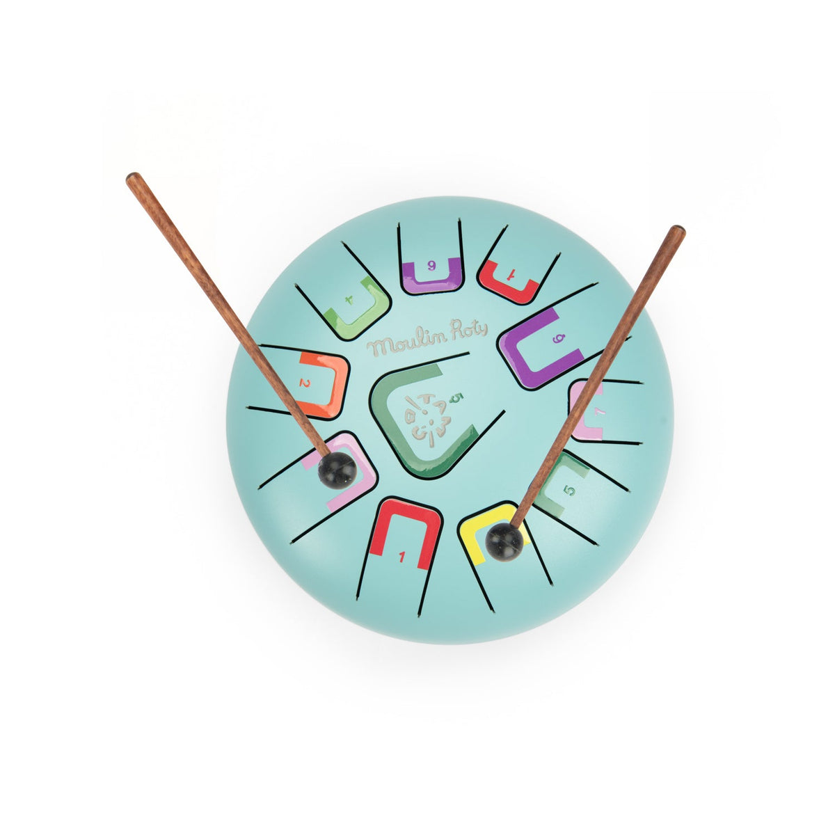 Moulin Roty - Tongue Drum Large - Light Blue - Music