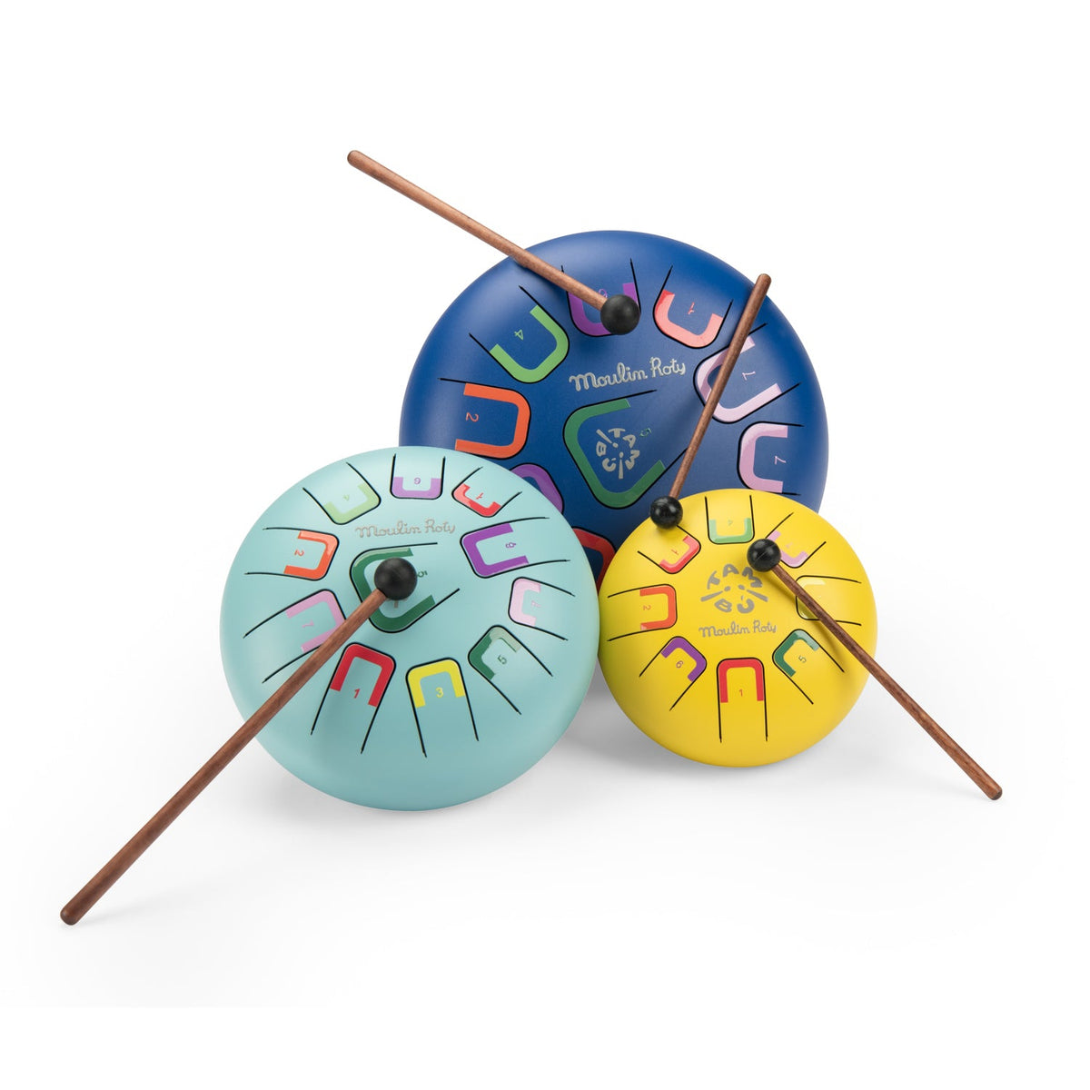 Moulin Roty - Tongue Drum Large - Light Blue - Music