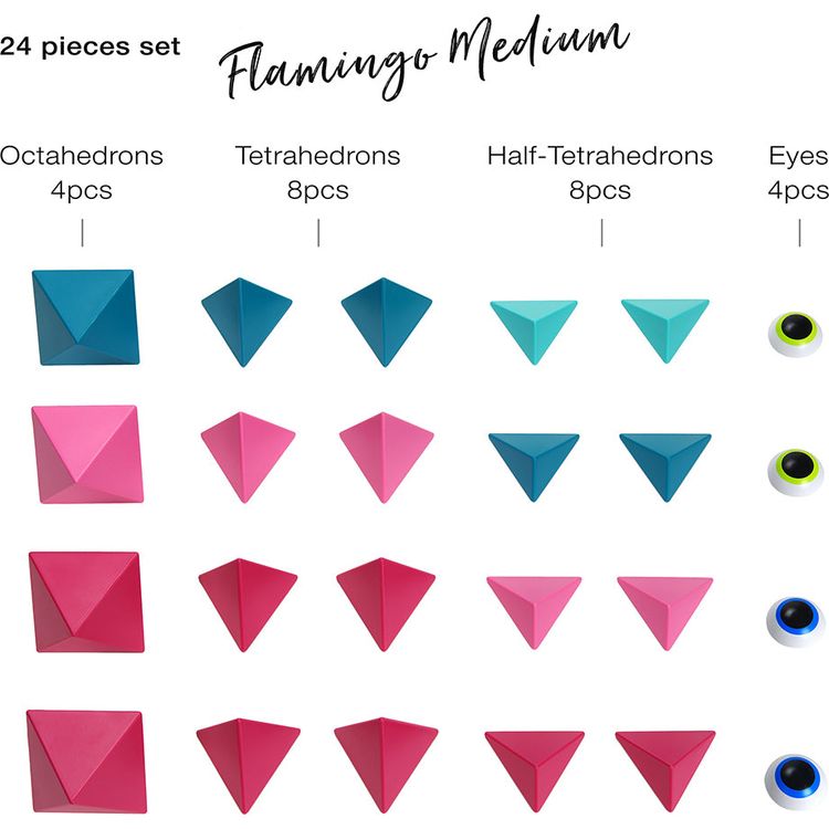 Trido - Trido Flamingo Medium Magnet Building Set - 24 Pieces - Preschool