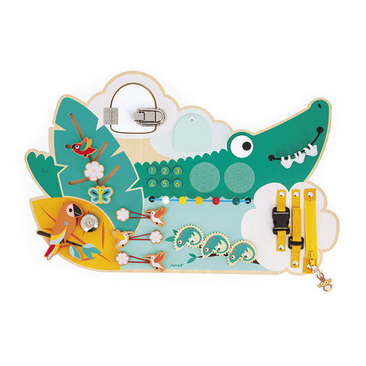 Janod - Tropik Crocodile Multi-Activity Busy Board - Infants