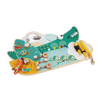Janod - Tropik Crocodile Multi-Activity Busy Board - Infants