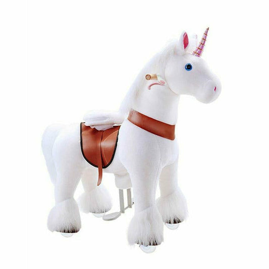 PonyCycle, Inc. - White Model U Ride-On Unicorn - 4-7 Years - Plush