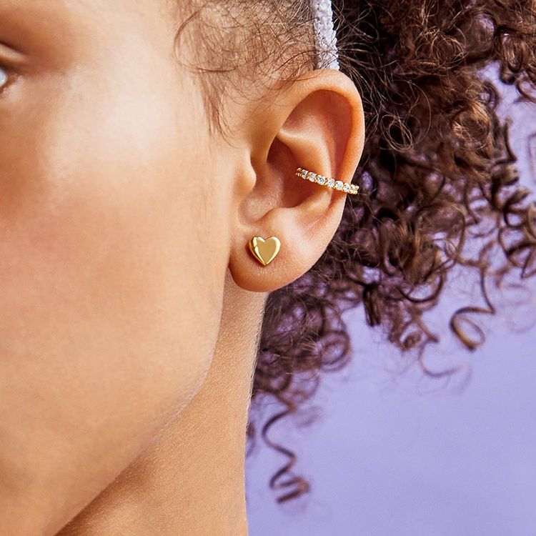 Minibar by BaubleBar - Whole Lotta Heart 18K Gold Kids' Earrings - Gold - Trend Accessories