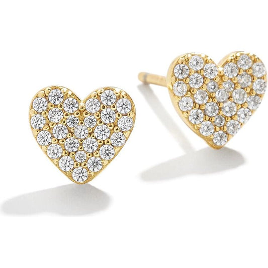 Minibar by BaubleBar - Whole Lotta Heart 18K Gold Kids' Earrings - Pavé - Trend Accessories