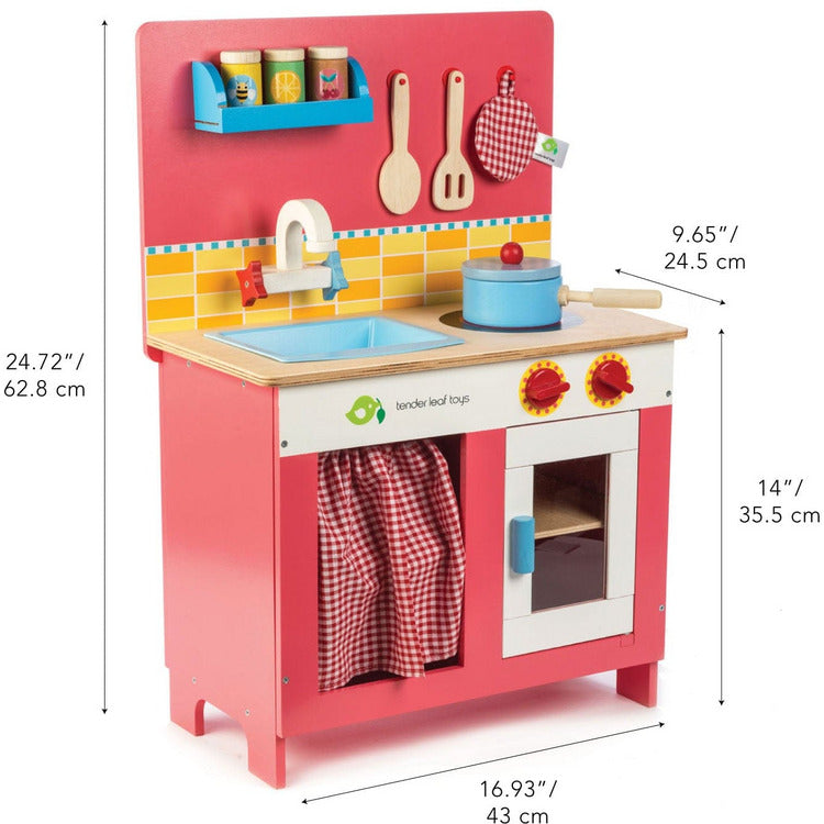 Tender Leaf Toys - Wooden Cherry Pie Kitchen Play Set - Preschool