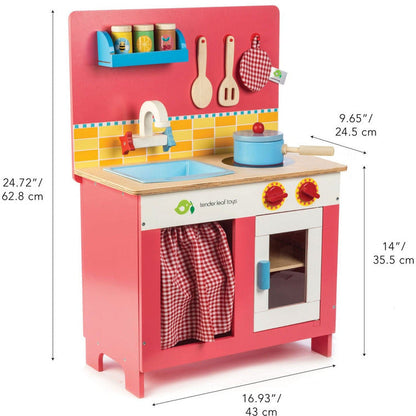 Tender Leaf Toys - Wooden Cherry Pie Kitchen Play Set - Preschool