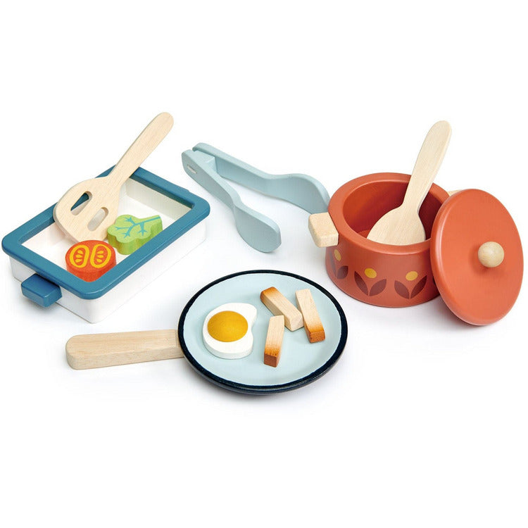 Tender Leaf Toys - Wooden Pots & Pans - Preschool