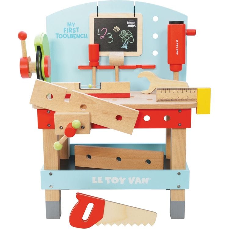 Le Toy Van - Wooden Tool Bench with 20 Accessories - Preschool