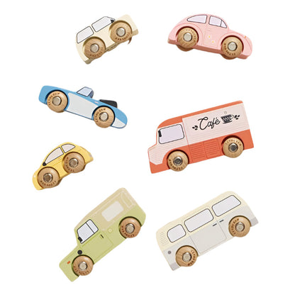 Le Toy Van - Wooden Vintage Toy Cars - 7 Pieces - Preschool