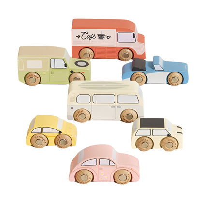 Le Toy Van - Wooden Vintage Toy Cars - 7 Pieces - Preschool