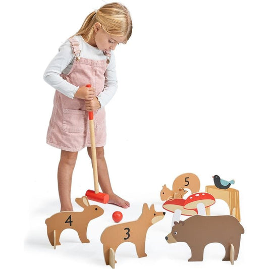 Tender Leaf Toys - Woodland Animals Indoor Croquet Set - Preschool