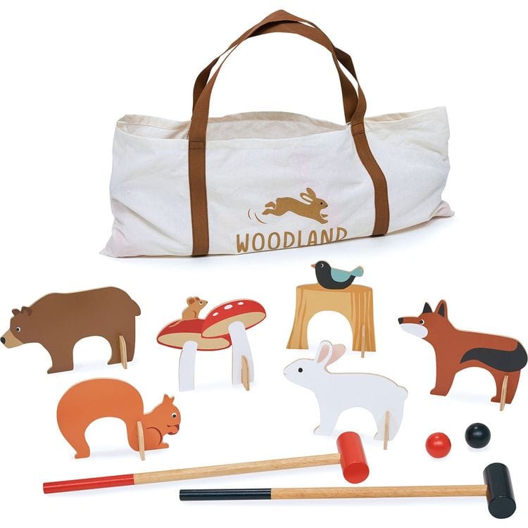 Tender Leaf Toys - Woodland Animals Indoor Croquet Set - Preschool